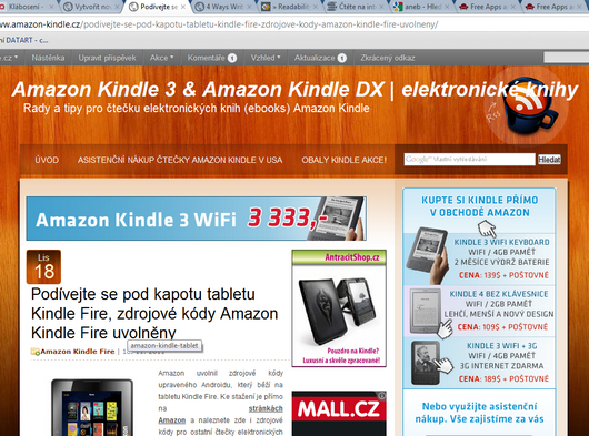 Amazon Kindle Touch, Kindle Fire, readability