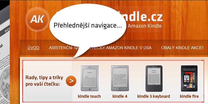 Vylepšujeme naše stránky Amazon Kindle