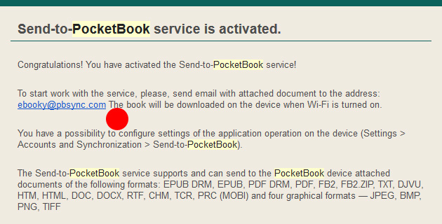 Send To PocketBook vas email