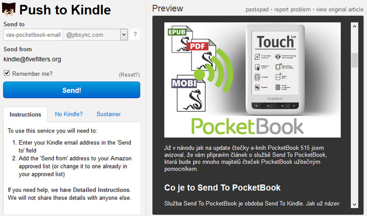 Push To Kindle - PocketBook