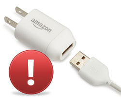 Nové zásilky čteček Amazon Kindle neobsahují USB adaptér!