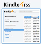 Kindle4rss další služba pro zasílání RSS zdrojů do čtečky Amazon Kindle