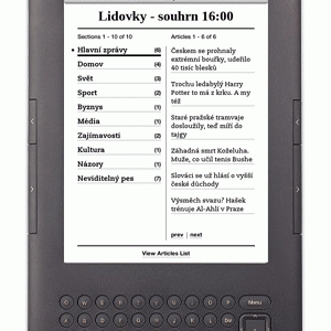 Lidovky.cz nyní dostupné pro čtečku Amazon Kindle